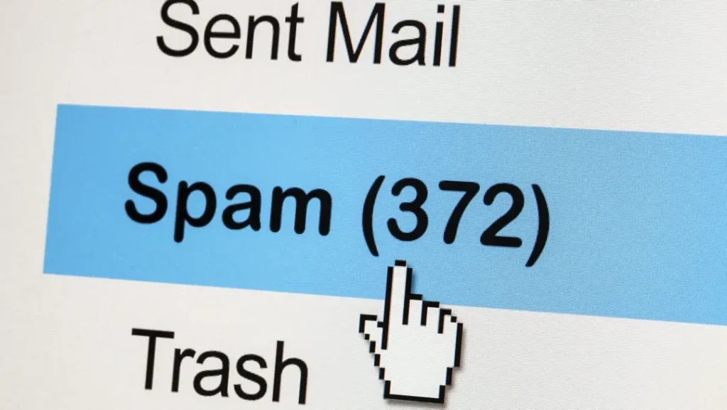 cold email spam folder concept