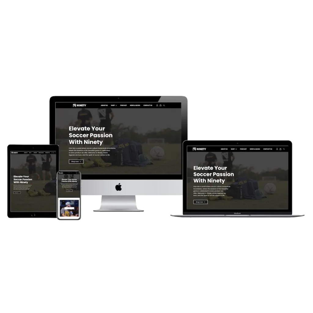 ninety apparel new website mockup multi devices responsive design
