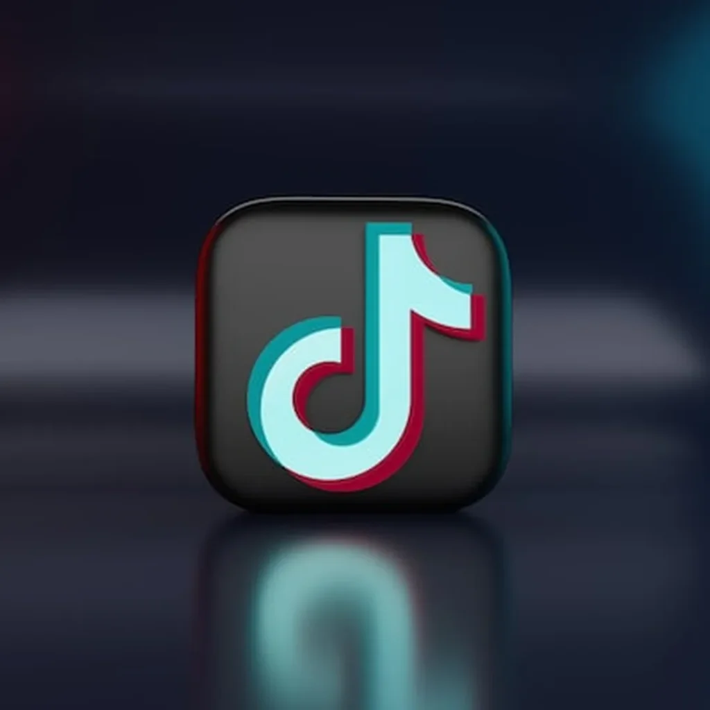music note tik tok logo gradient icon dark background