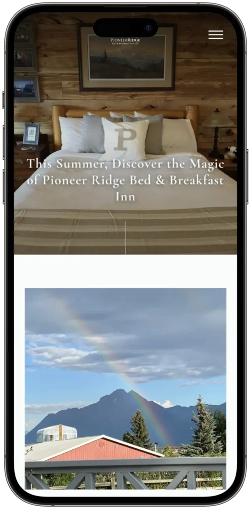 pioneer ridge website design project as seen on mobile phone