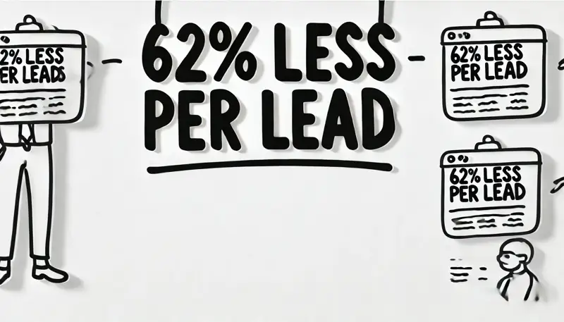 62% less per lead content marketing