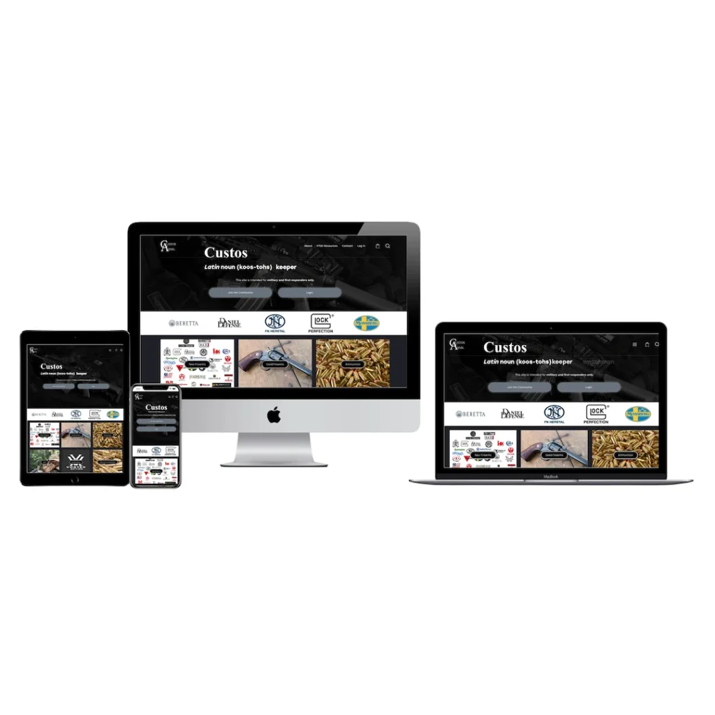 custos arms website project responsive devices