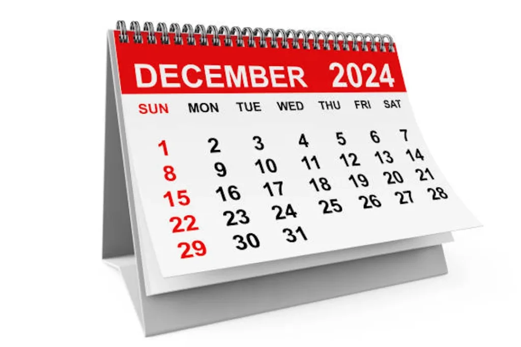 calendar of december 2024